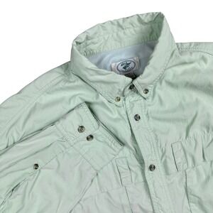 LL Bean Fly Fishing Shirt Mens XL Green Long Sleeve Ventilated Hiking Utility